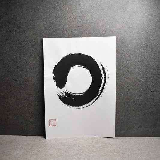 Original Calligraphy Art: White Washi Enso