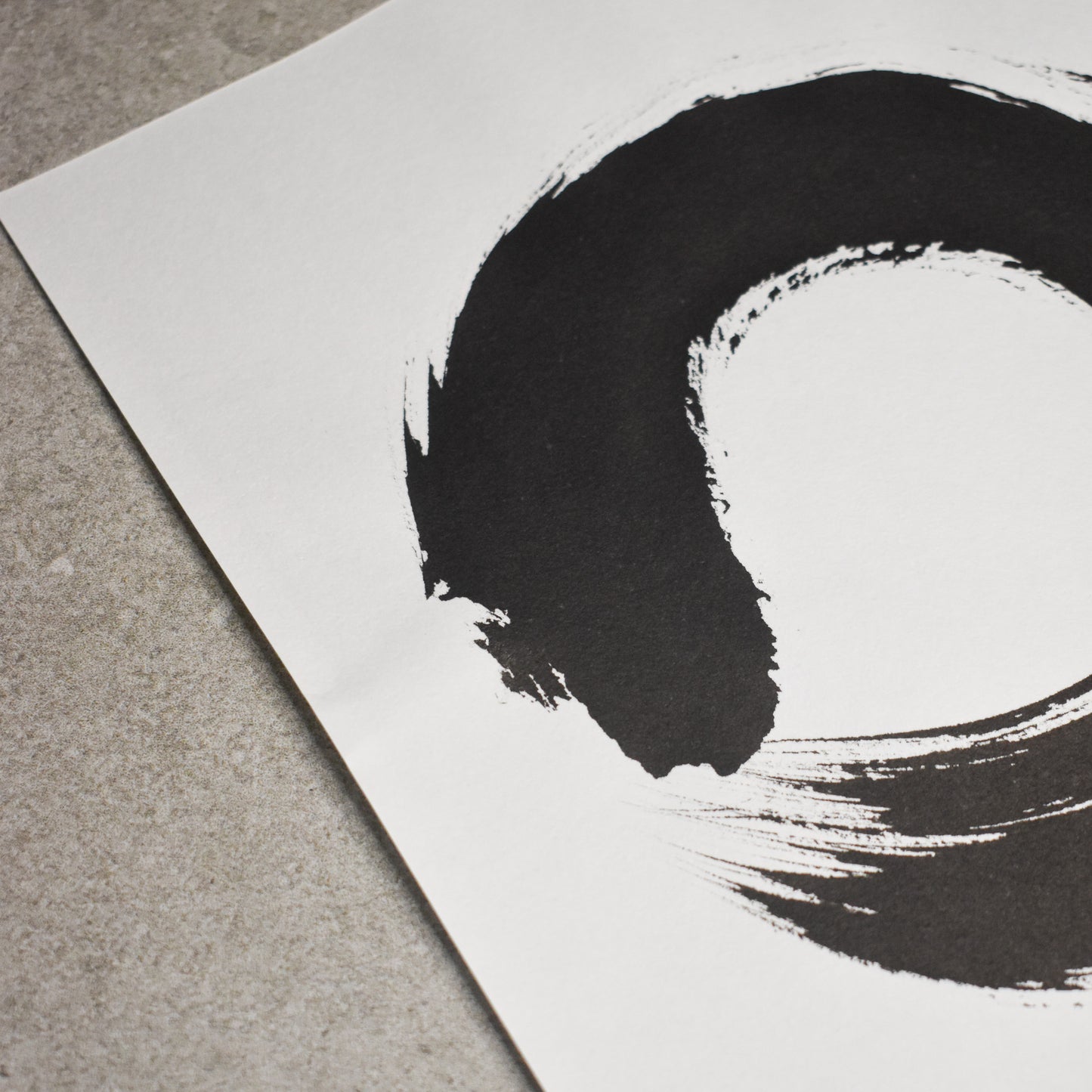 Original Calligraphy Art: White Washi Enso