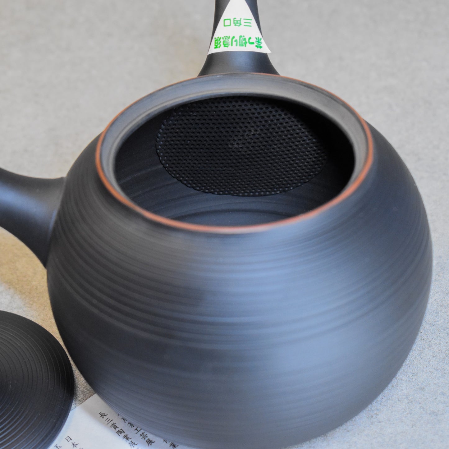 Tokoname: Large Smoked Black Kyusu by Hirotaka Umehara