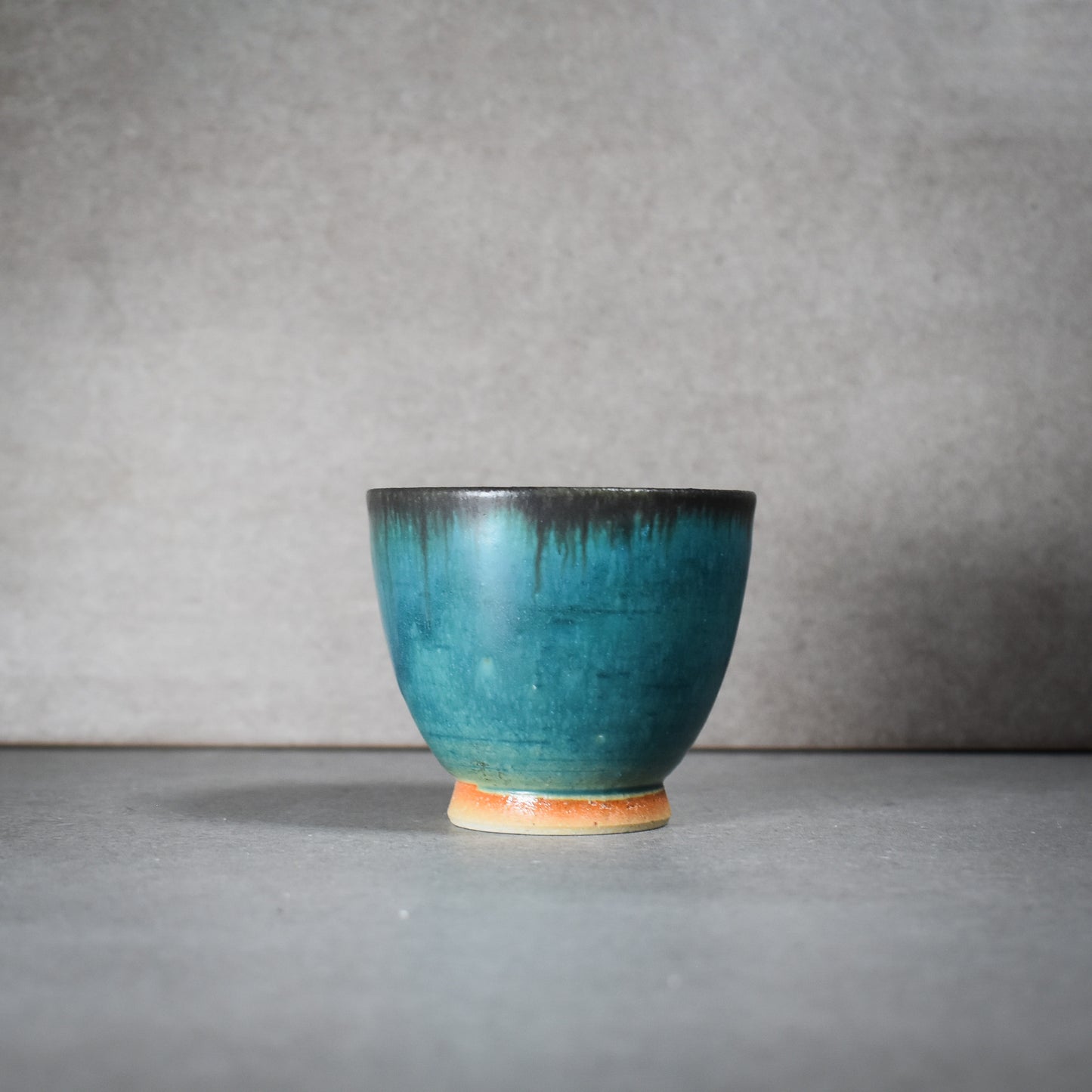 Tokoname: Turquoise Tea Cup by Maekawa Junzo