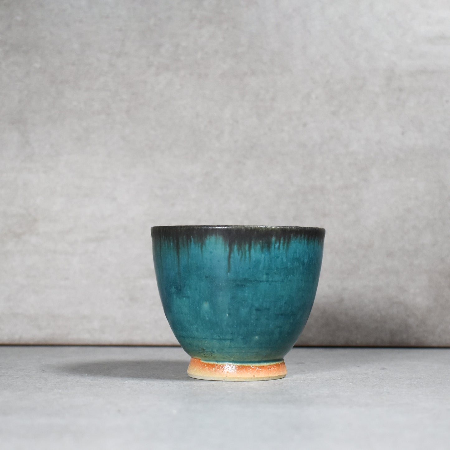 Tokoname: Turquoise Tea Cup by Maekawa Junzo