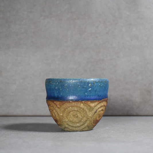 Kitagama: Yachimun Cobalt Tea Cups by Masamori Yonahara