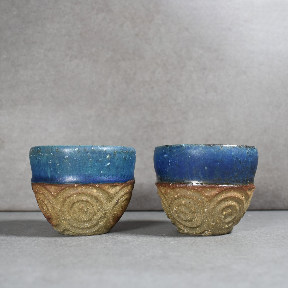 Kitagama: Yachimun Cobalt Tea Cups by Masamori Yonahara