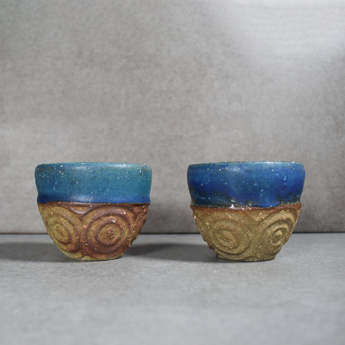 Kitagama: Yachimun Cobalt Tea Cups by Masamori Yonahara