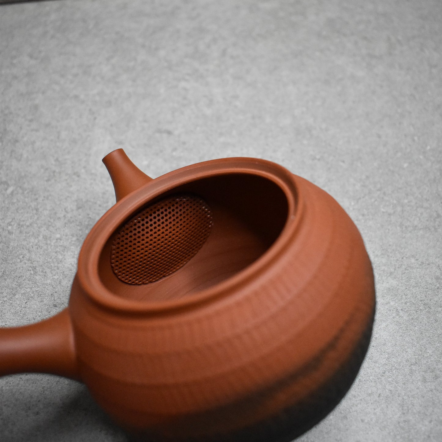 Tokoname: Akai Tobikanna Kyusu by Hirotaka Umehara