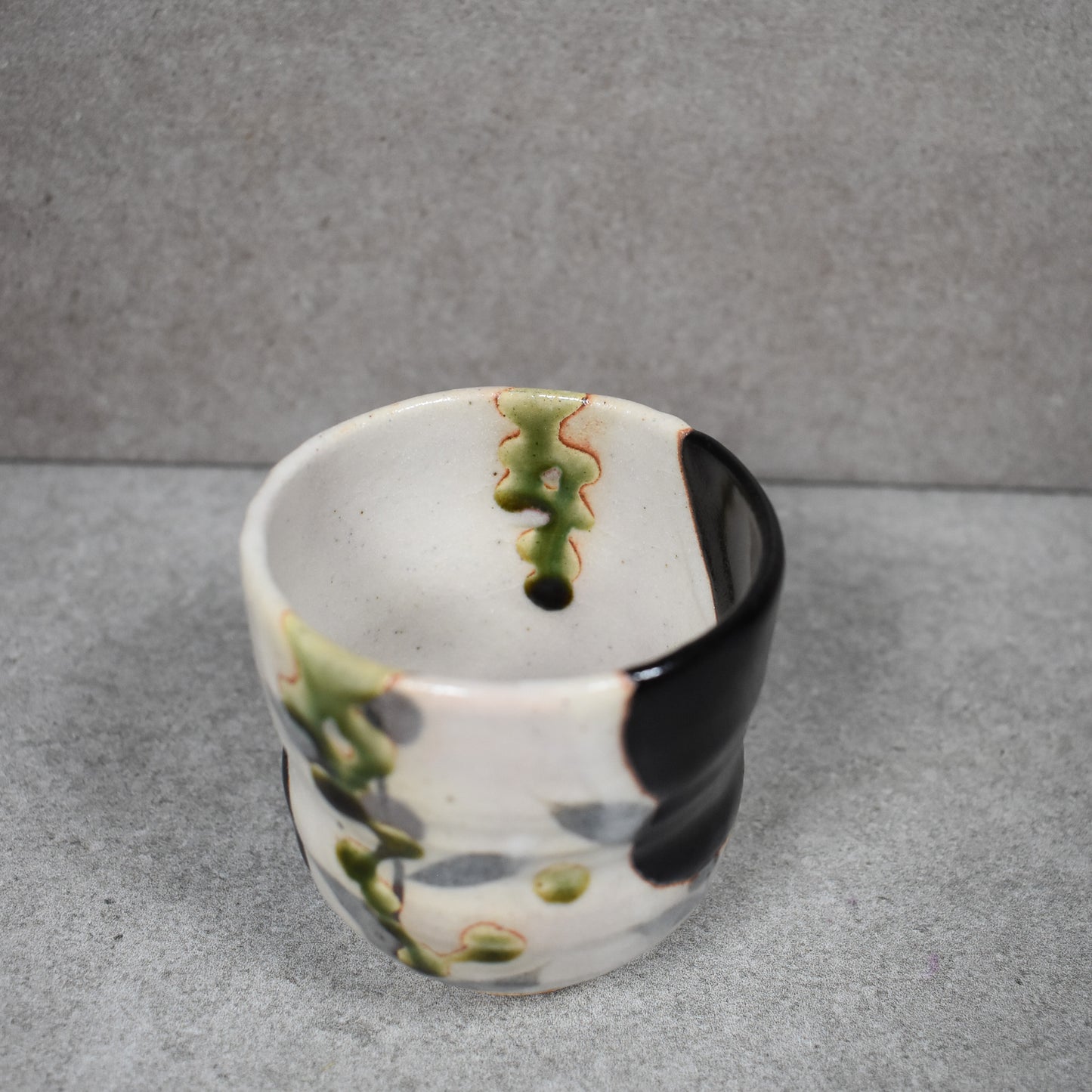 Tamayama Kiln:  Oribe Tea Cup