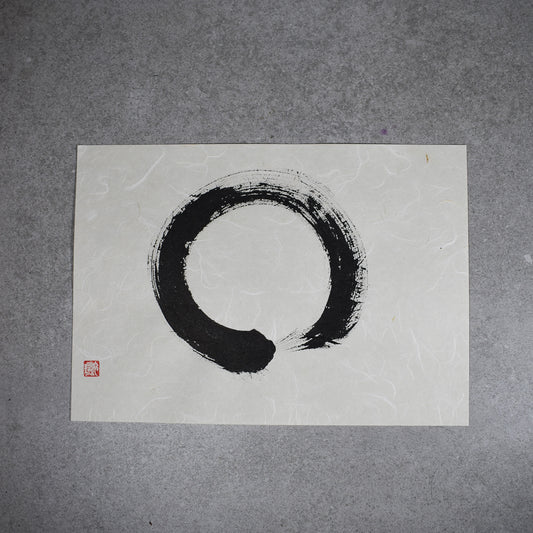 Original Calligraphy Art: Landscape Washi Enso